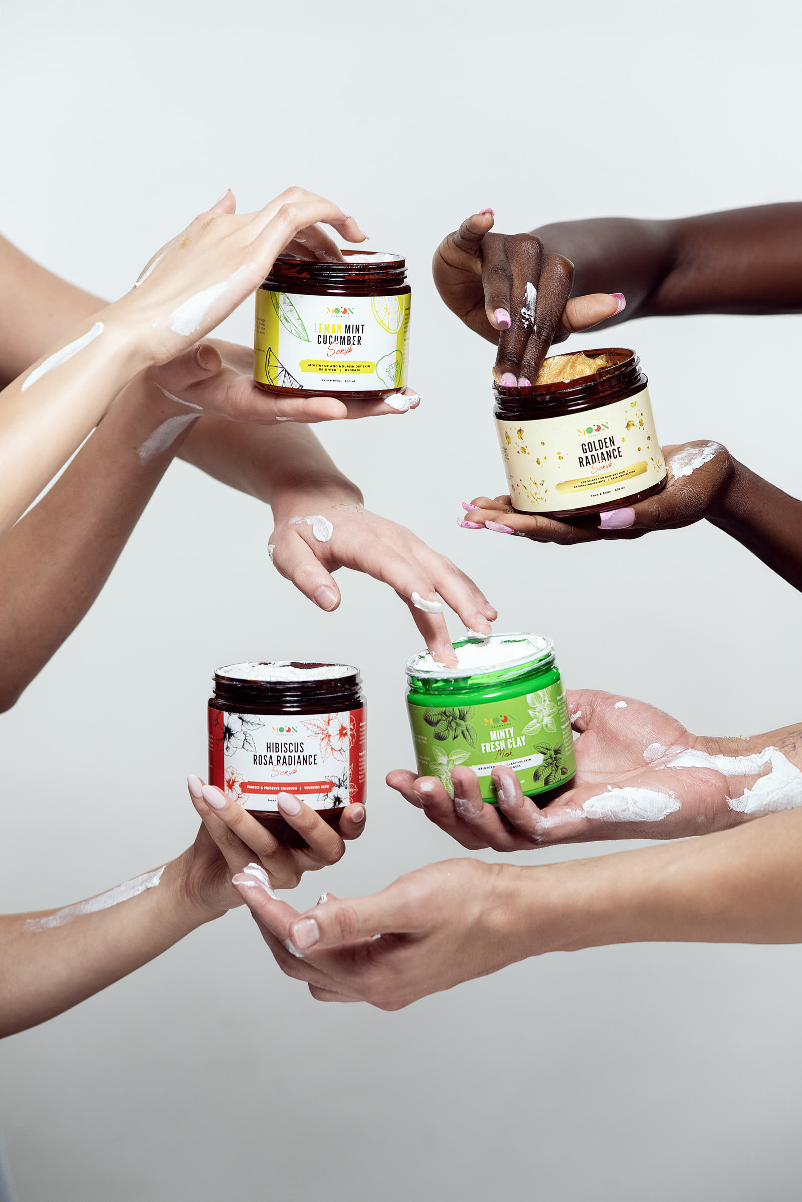 Moon Cosmetics, hands with the range